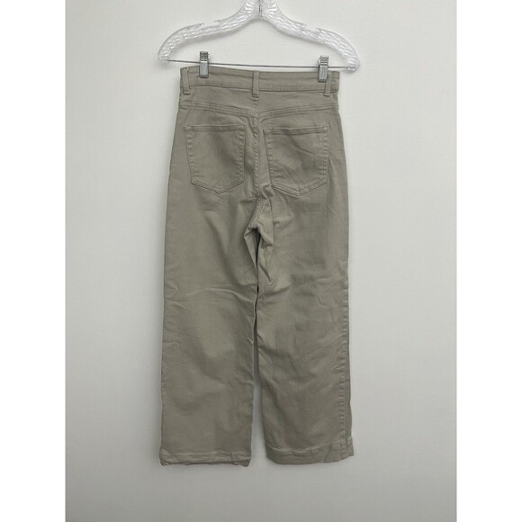 Divided H&M Women’s Jeans Wide Leg Size 6 High Rise Beige Denim Zipper/ Button - Picture 2 of 8